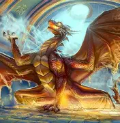 Smaug guarding his treasure