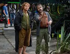Peter Jackson on set of The Hobbit