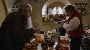 Gandalf studying ancient texts in Rivendell