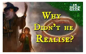 Bilbo Baggins holding the One Ring