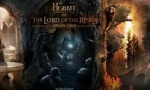 A collage featuring key characters from Middle-earth's stories