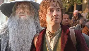 Artwork depicting Gandalf and Bilbo