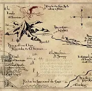 The map of the Lonely Mountain with moon runes