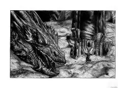 Smaug sleeping on gold