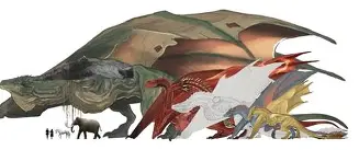 Comparison of dragon and bird size
