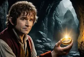 Frodo and Samwise atop Mount Doom