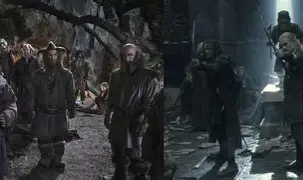 A group of Dwarves and Bilbo Baggins setting off on their adventure