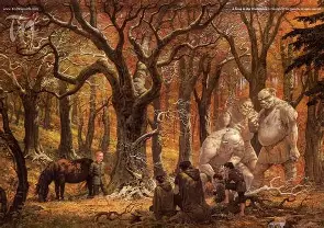 Trolls captured by Bilbo Baggins and company in The Hobbit