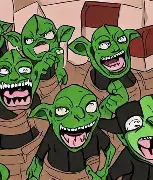 Bilbo using Sting against goblins