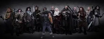 The dwarves of Thorin's company forging weapons in Erebor